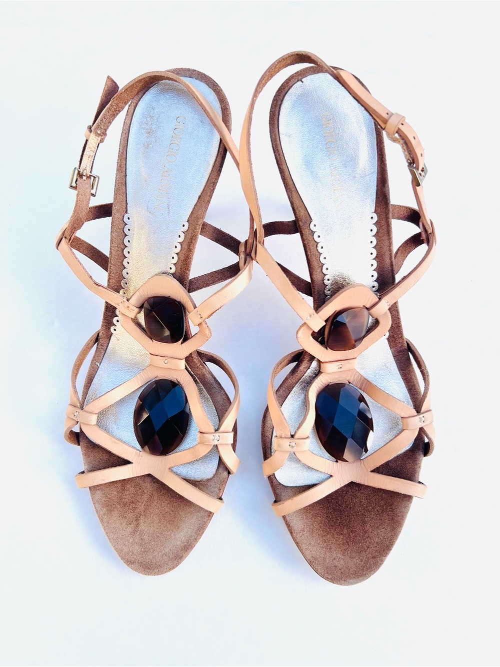 Giorgio Armani Strappy Gemstone Sandals